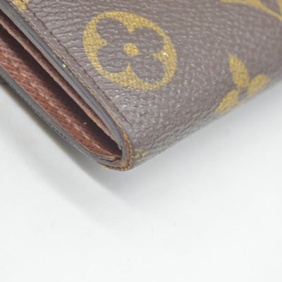 $775 Louis Vuitton Monogram Portefeiulle Sarah Long Bifold Wallet Brown CONSIGNMENT