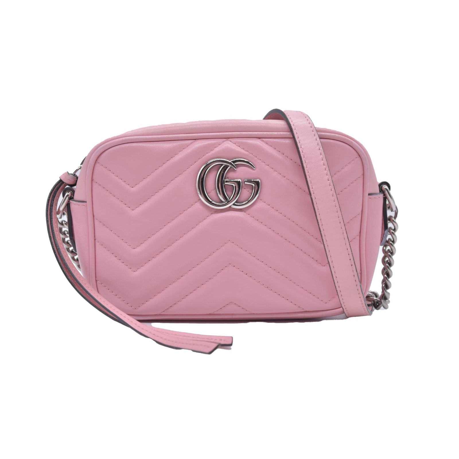 $1800 Gucci Mini Marmont Perfect Pink Camera Bag Crossbody CONSIGNMENT