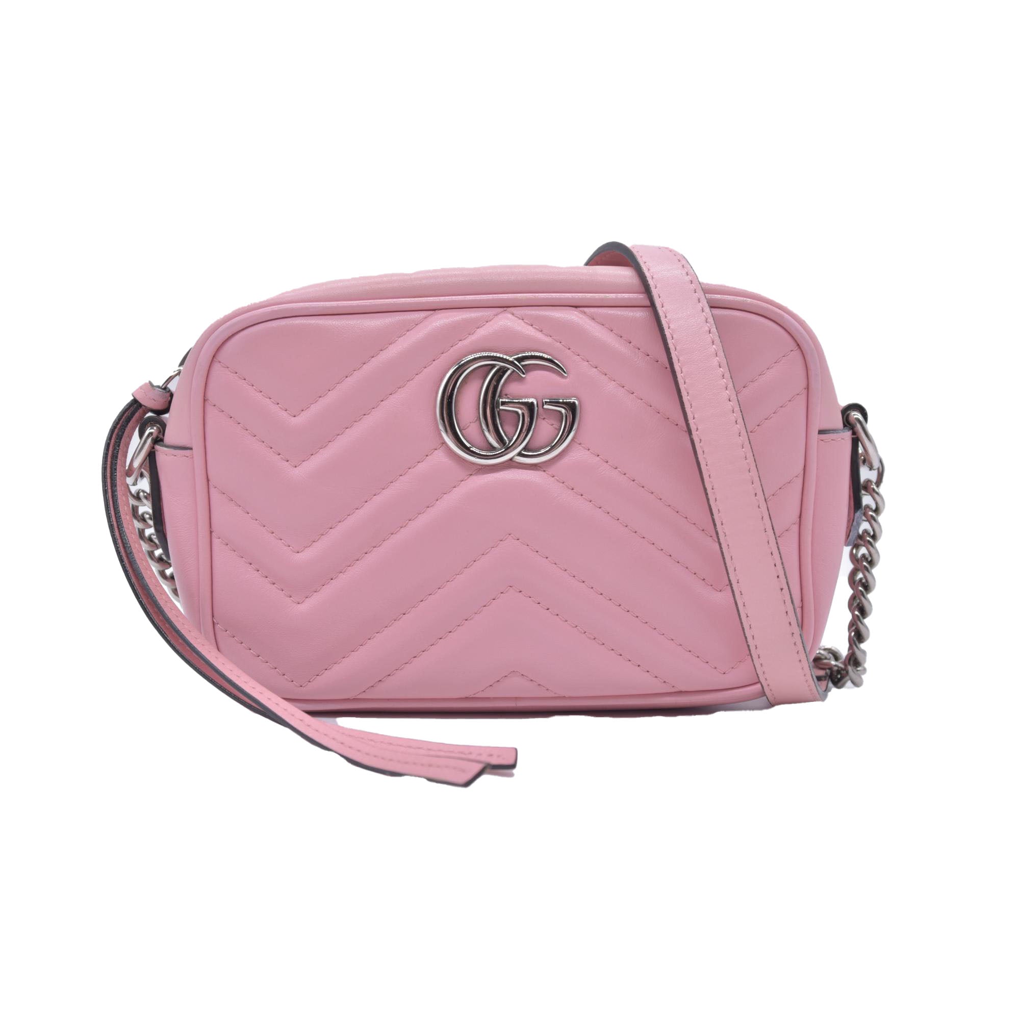 $1800 Gucci Mini Marmont Perfect Pink Camera Bag Crossbody CONSIGNMENT