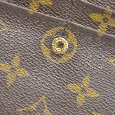 $775 Louis Vuitton Monogram Portefeiulle Sarah Long Bifold Wallet Brown CONSIGNMENT