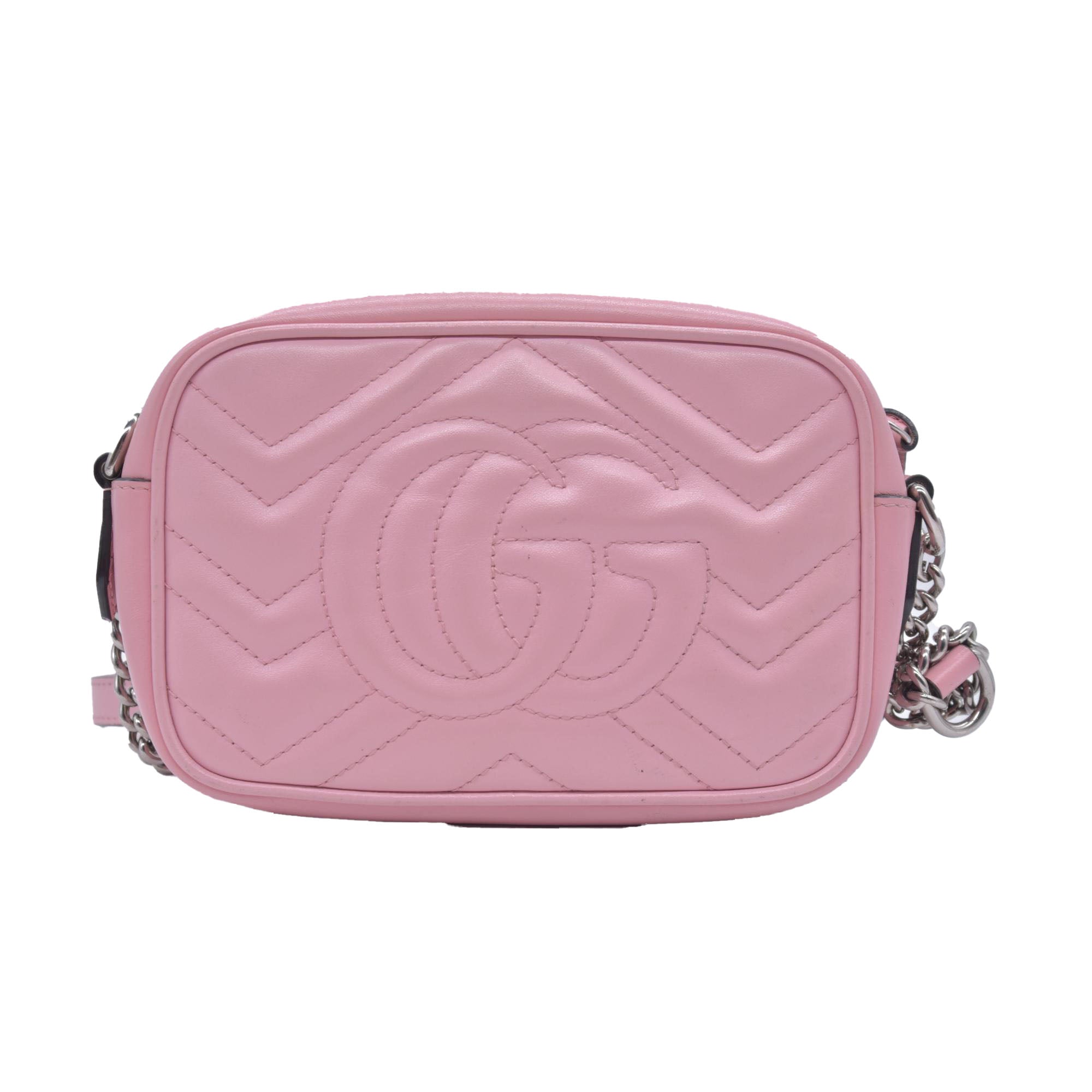 $1800 Gucci Mini Marmont Perfect Pink Camera Bag Crossbody CONSIGNMENT