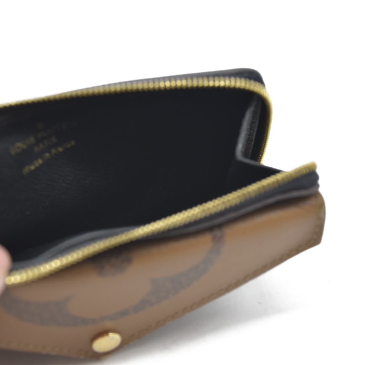 $700 Louis Vuitton  Reverse Monogram Recto Verso Card Holder Brown RFID