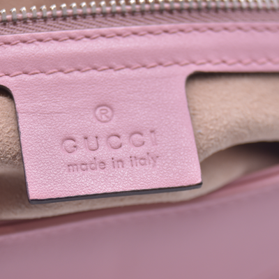 $2850 Gucci Calfskin Matelasse Small GG Marmont Shoulder Bag Wild Rose CONSIGNMENT 10021307