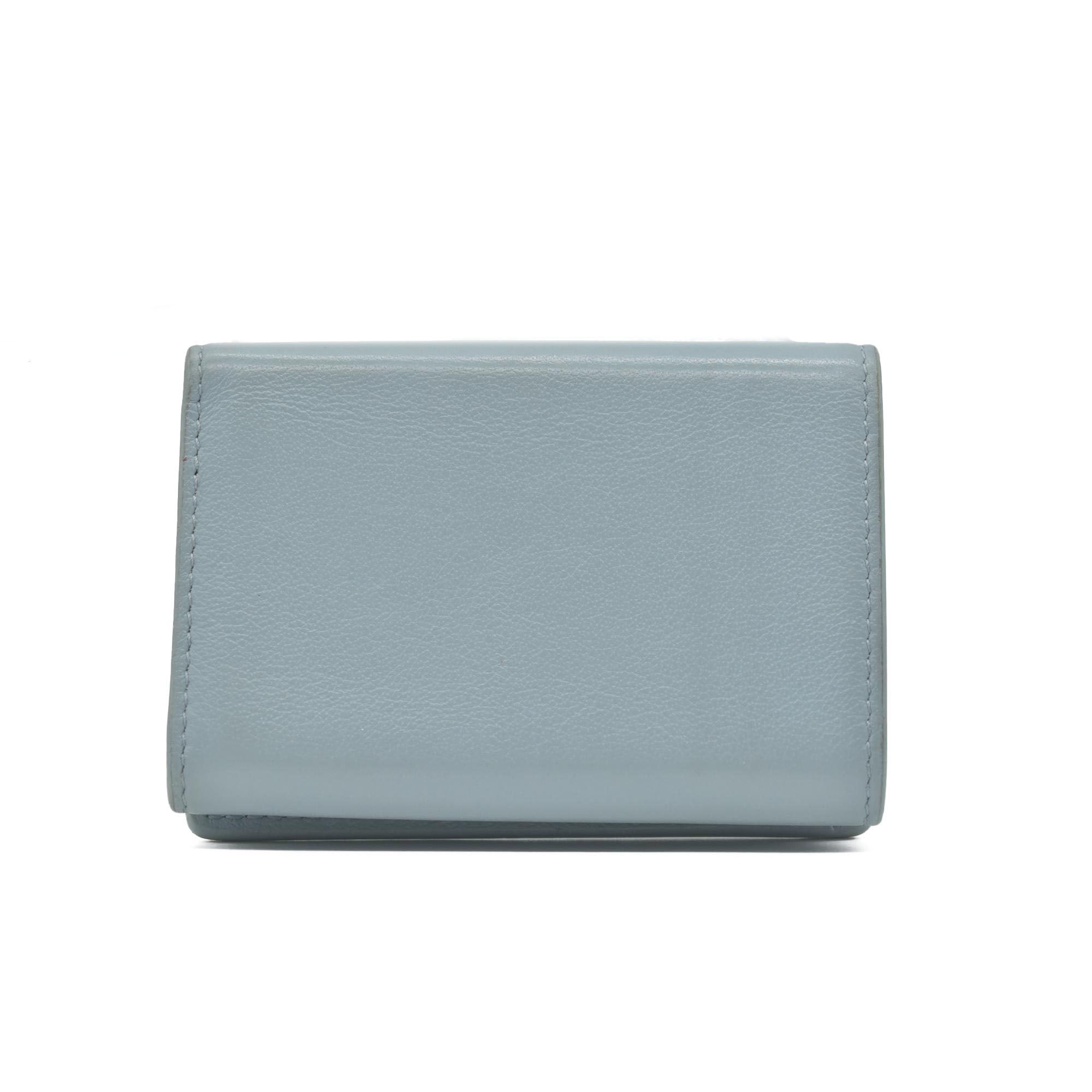 Balenciaga Leather Compact Wallet Blue CONSIGNMENT