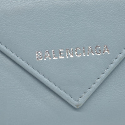 Balenciaga Leather Compact Wallet Blue CONSIGNMENT