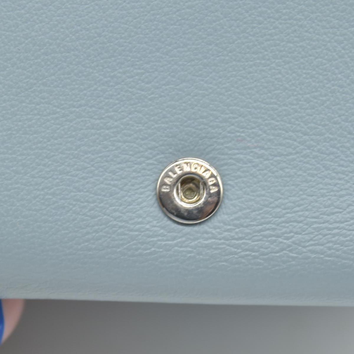 Balenciaga Leather Compact Wallet Blue CONSIGNMENT