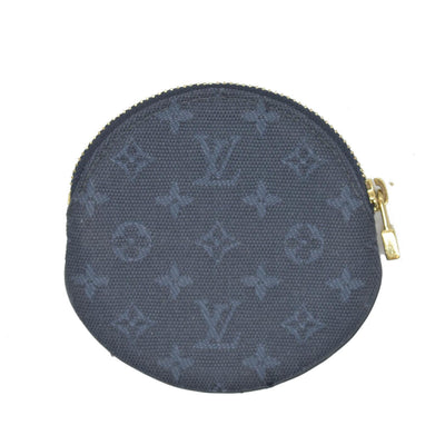 LOUIS VUITTON Round Coin Mini Lin Zippy Wallet Dark Blue CONSIGNMENT