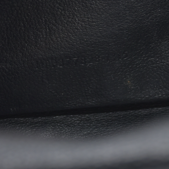$1600 Saint Laurent Grain De Poudre Matelasse Chevron Monogram Envelope Chain Wallet Black CONSIGNMENT