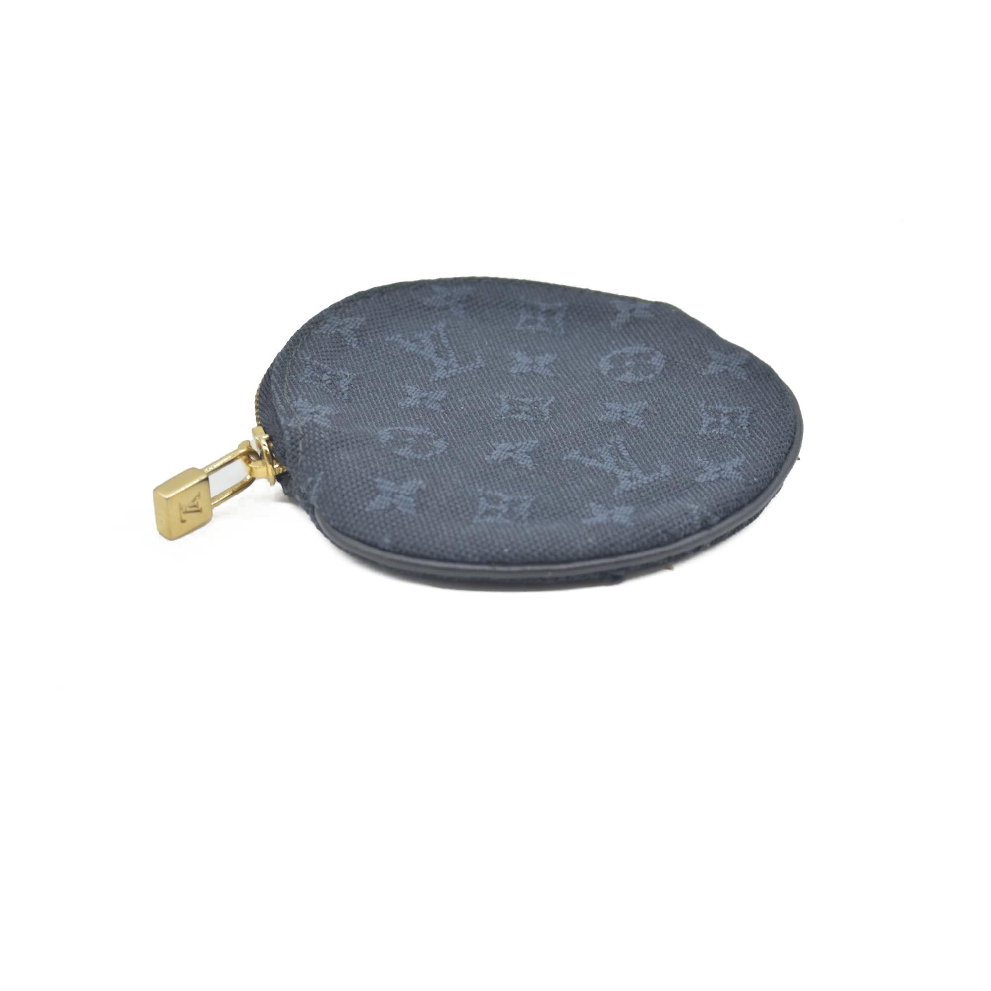LOUIS VUITTON Round Coin Mini Lin Zippy Wallet Dark Blue CONSIGNMENT