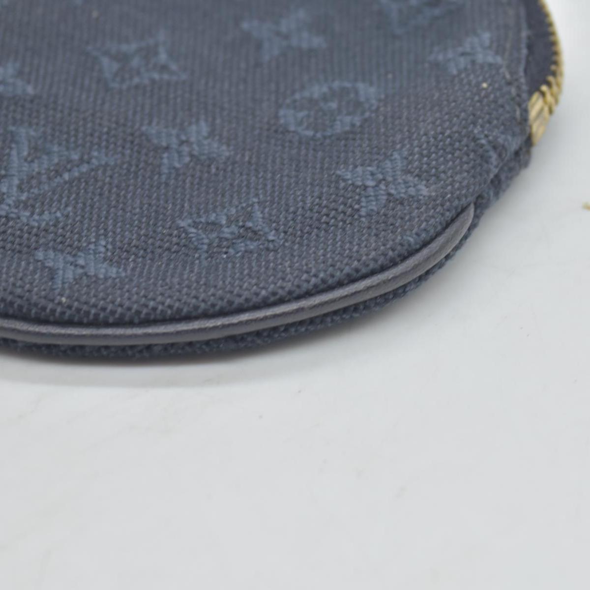 LOUIS VUITTON Round Coin Mini Lin Zippy Wallet Dark Blue CONSIGNMENT