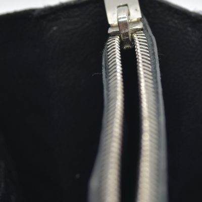 $1600 Saint Laurent Grain De Poudre Matelasse Chevron Monogram Envelope Chain Wallet Black CONSIGNMENT