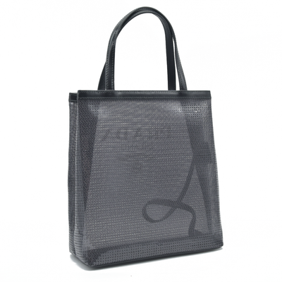 $2100 Prada Sequin Rete Paillettes Small Tote Bag Black