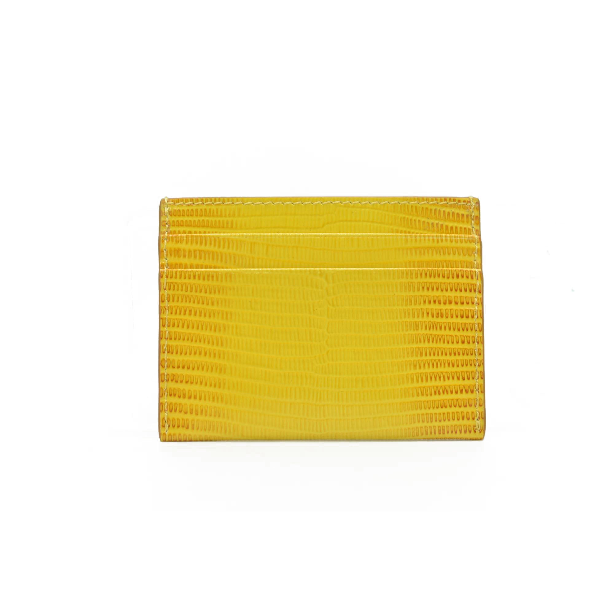 Burberry embossed leather tb card case Yellow CONSIGNMENT