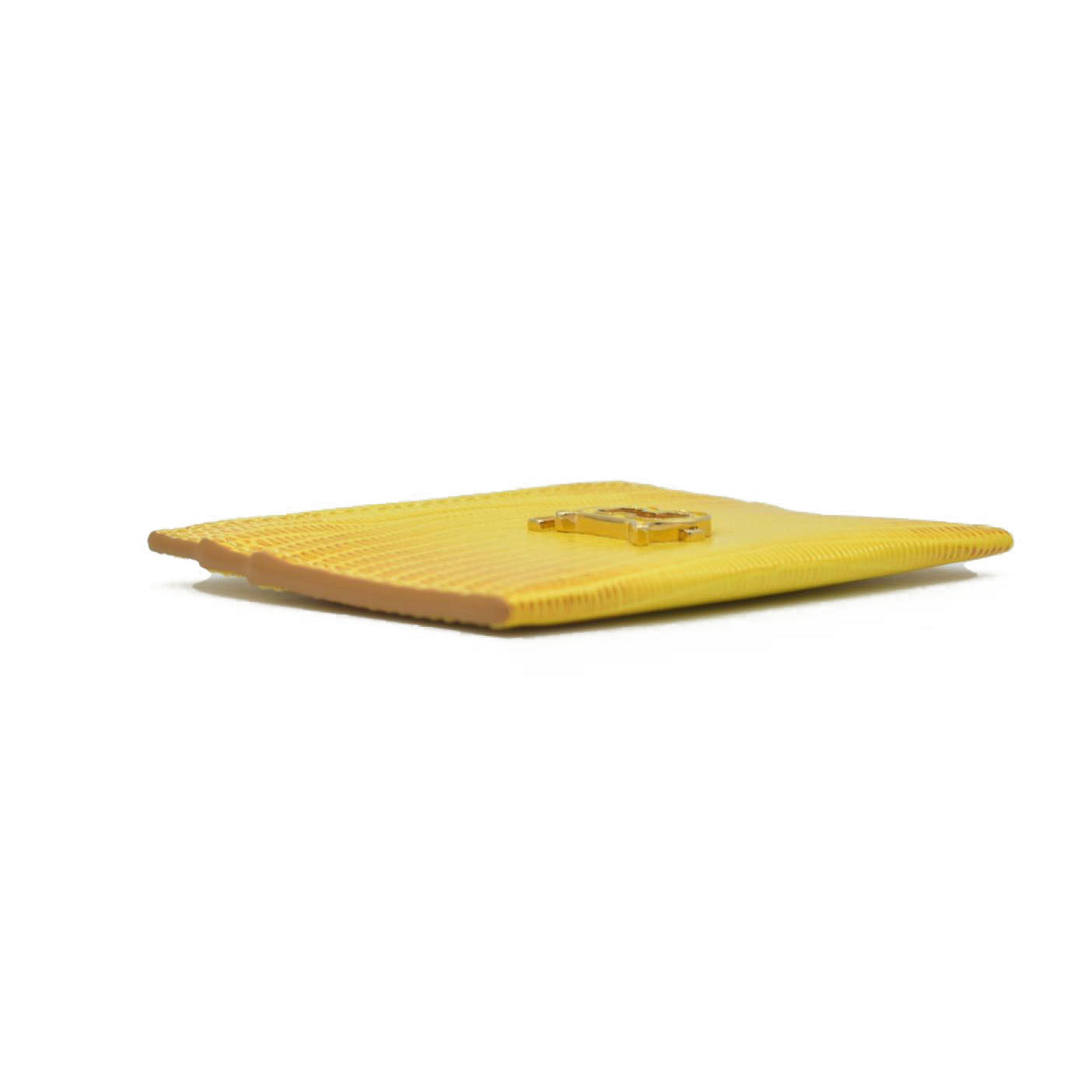Burberry embossed leather tb card case Yellow CONSIGNMENT