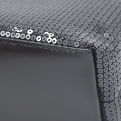 $2100 Prada Sequin Rete Paillettes Small Tote Bag Black