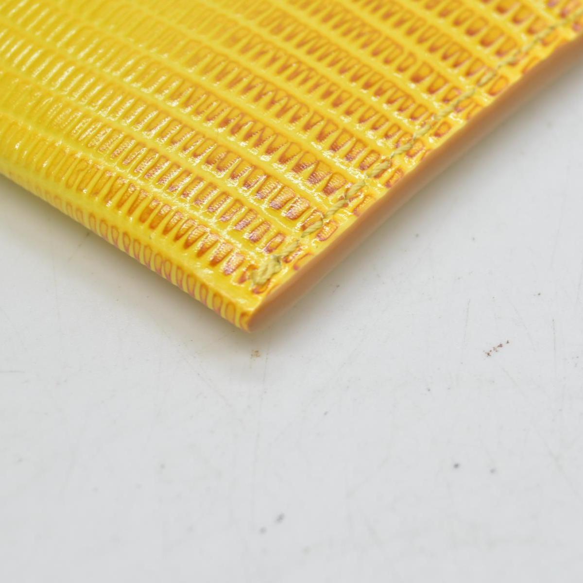 Burberry embossed leather tb card case Yellow CONSIGNMENT