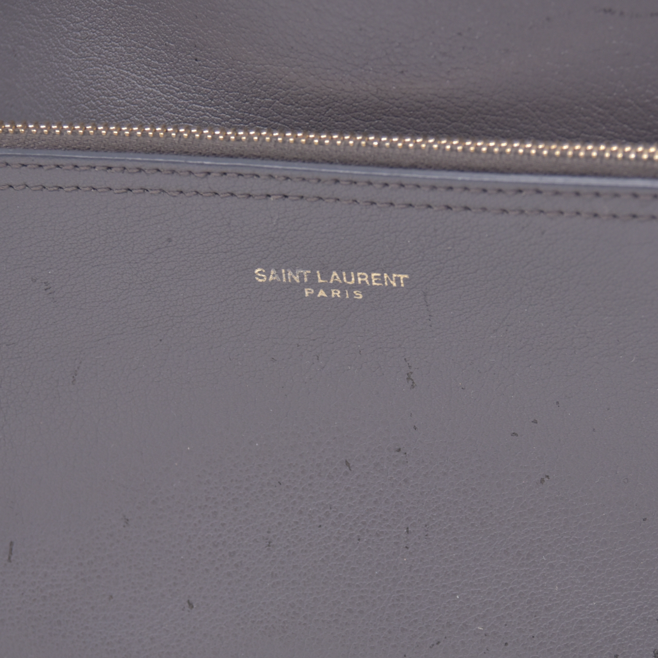 $1650 2018 SAINT LAURENT Calfskin Shopping East West YSL Tote Grey