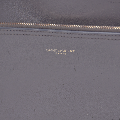 $1650 2018 SAINT LAURENT Calfskin Shopping East West YSL Tote Grey