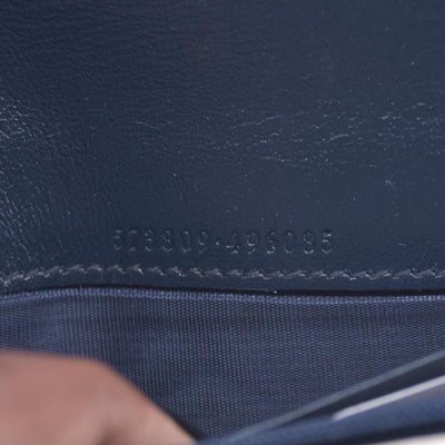 Gucci Vintage Effect Calfskin matelasse Diagonal Torchon GG Marmont Continental Clutch Wallet Blue Agata Mystic White CONSIGNMENT