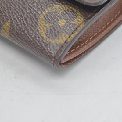 Louis Vuitton Monogram Porte Monnaie Plat Coin Purse Wallet Brown CONSIGNMENT
