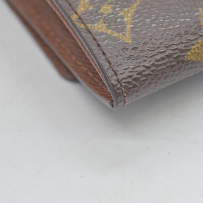 Louis Vuitton Monogram Porte Monnaie Plat Coin Purse Wallet Brown CONSIGNMENT