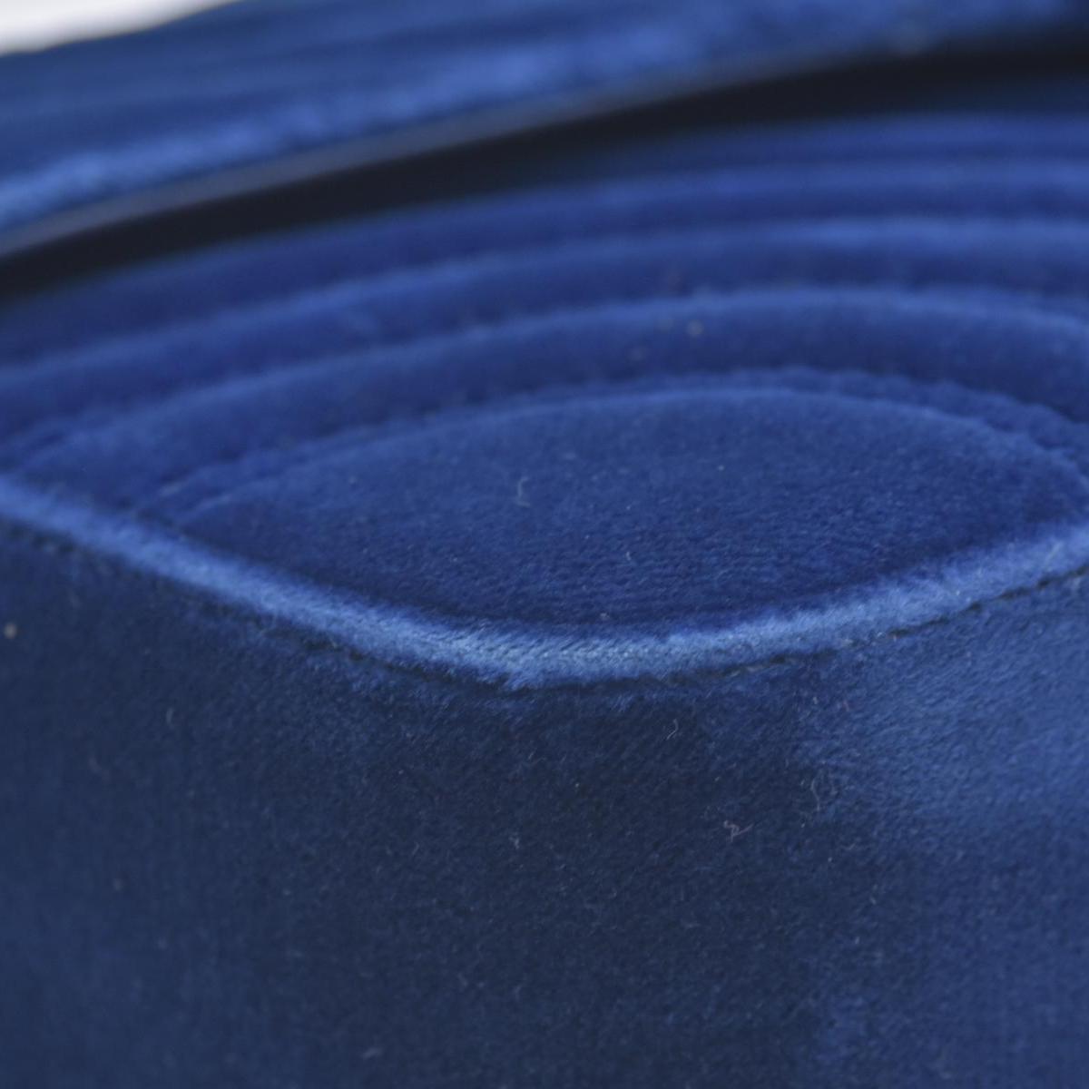 $2850 Gucci Velvet Matelasse Small GG Marmont Shoulder Bag Cobalt Blue CONSIGNMENT