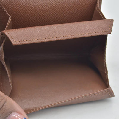 Louis Vuitton Monogram Porte Monnaie Plat Coin Purse Wallet Brown CONSIGNMENT