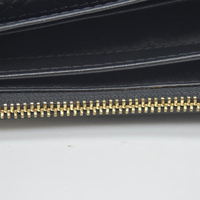 $620 Burberry Grainy Calfskin Patent Black Leather Porter Continental Wallet Black CONSIGNMENT