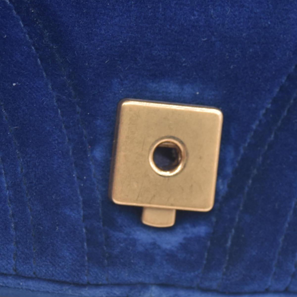 $2850 Gucci Velvet Matelasse Small GG Marmont Shoulder Bag Cobalt Blue CONSIGNMENT