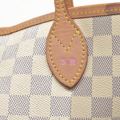 $2200 Louis Vuttion Damier Azur Neverfull GM SD4169 Rose Ballerine