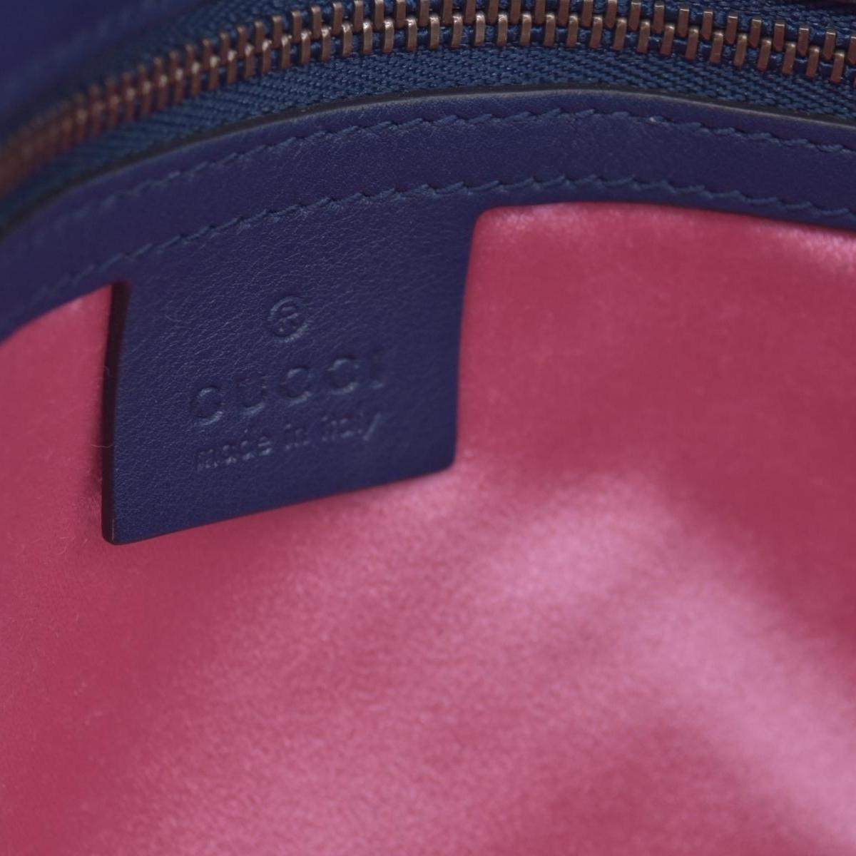 $2850 Gucci Velvet Matelasse Small GG Marmont Shoulder Bag Cobalt Blue CONSIGNMENT