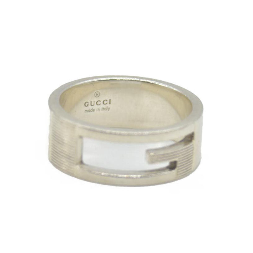 $225 Gucci Sterling Silver G Cutout Ring 18 CONSIGNMENT