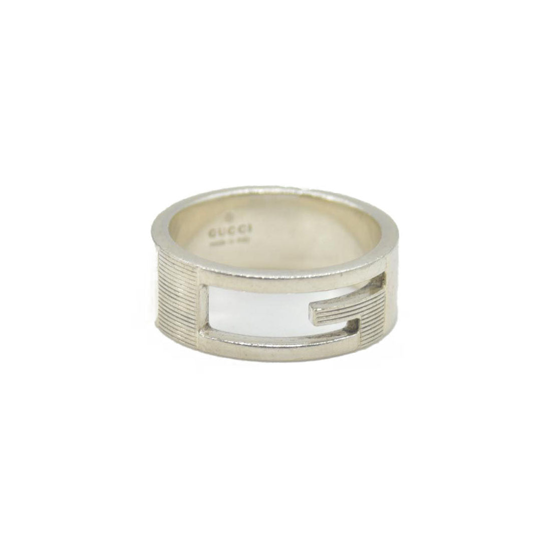 Gucci Sterling Silver G Cutout Ring 18 CONSIGNMENT