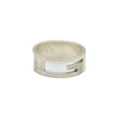 Gucci Sterling Silver G Cutout Ring 18 CONSIGNMENT