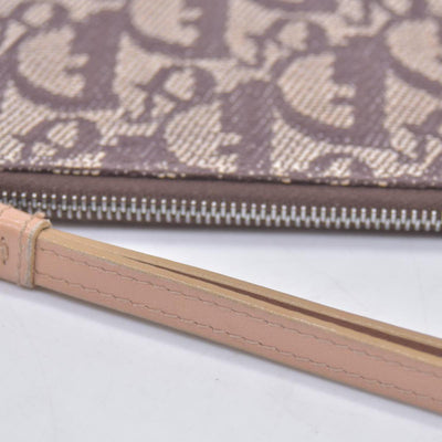 $350 Christian Dior Diorissimo Trotter Canvas Wristlet Brown Beige CONSIGNMENT