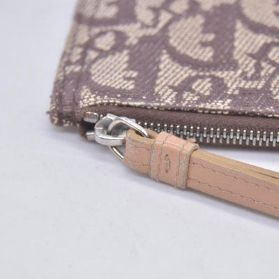 $350 Christian Dior Diorissimo Trotter Canvas Wristlet Brown Beige CONSIGNMENT