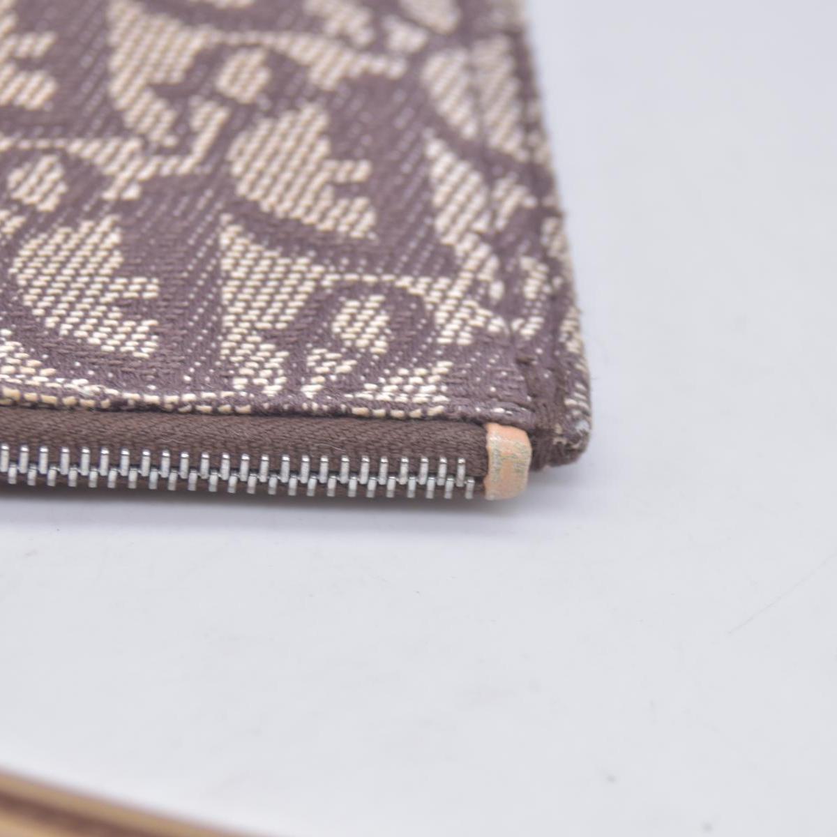 $350 Christian Dior Diorissimo Trotter Canvas Wristlet Brown Beige CONSIGNMENT