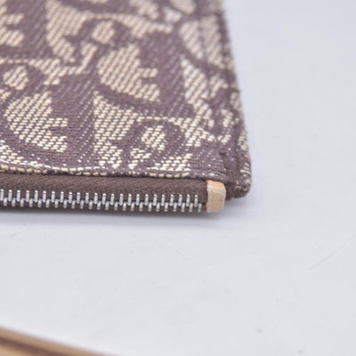 $350 Christian Dior Diorissimo Trotter Canvas Wristlet Brown Beige CONSIGNMENT