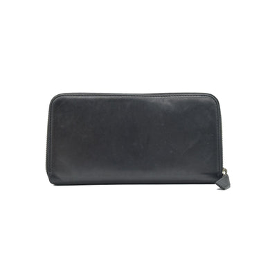 $840 BVLGARI ‘S.BULGARI’ ZIP AROUND WALLET BLACK CONSIGNMENT
