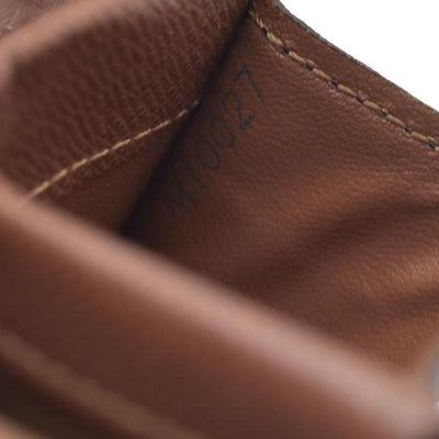 AUCTION $430 Louis Vuitton Monogram Porte Monnaie Plat Coin Purse Wallet Brown
