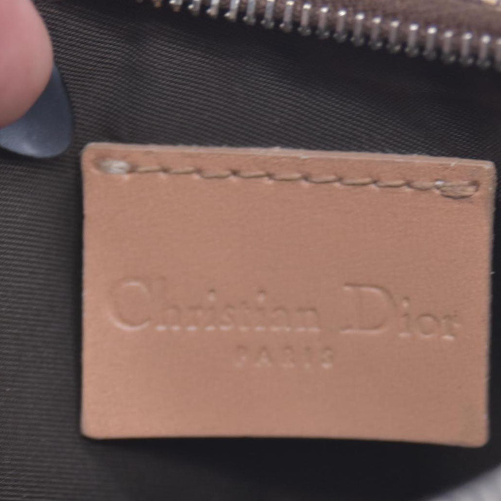 $350 Christian Dior Diorissimo Trotter Canvas Wristlet Brown Beige CONSIGNMENT