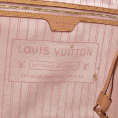 $2200 Louis Vuttion Damier Azur Neverfull GM SD4169 Rose Ballerine