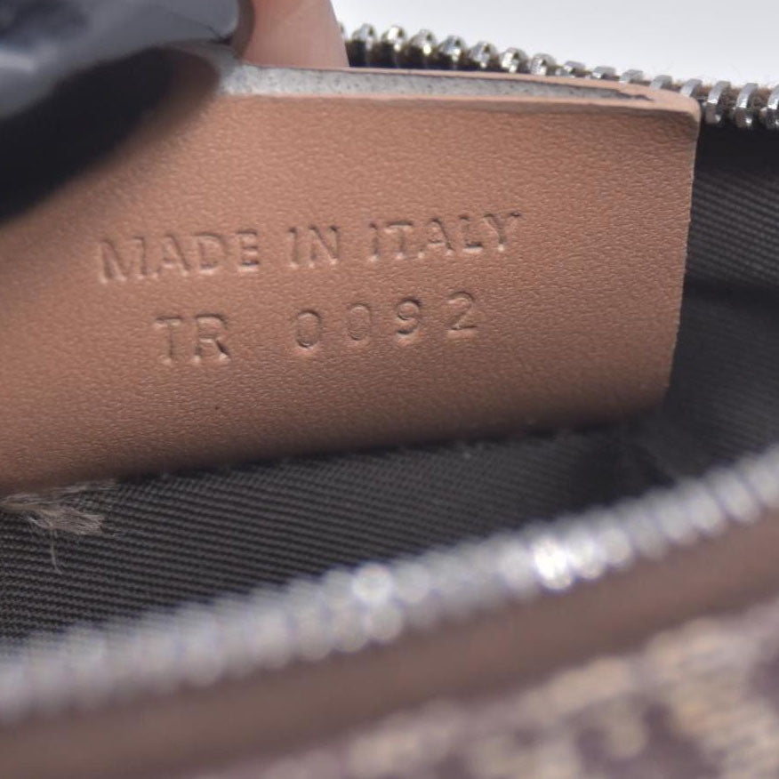 $350 Christian Dior Diorissimo Trotter Canvas Wristlet Brown Beige CONSIGNMENT