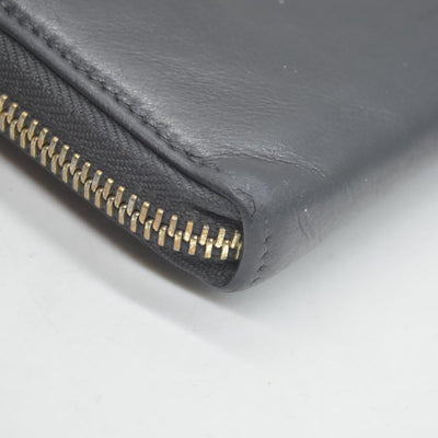 $840 BVLGARI ‘S.BULGARI’ ZIP AROUND WALLET BLACK CONSIGNMENT