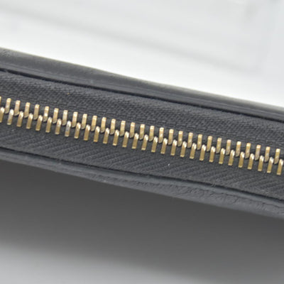 $840 BVLGARI ‘S.BULGARI’ ZIP AROUND WALLET BLACK CONSIGNMENT