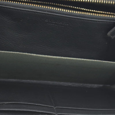 $840 BVLGARI ‘S.BULGARI’ ZIP AROUND WALLET BLACK CONSIGNMENT