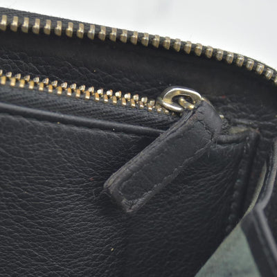 $840 BVLGARI ‘S.BULGARI’ ZIP AROUND WALLET BLACK CONSIGNMENT
