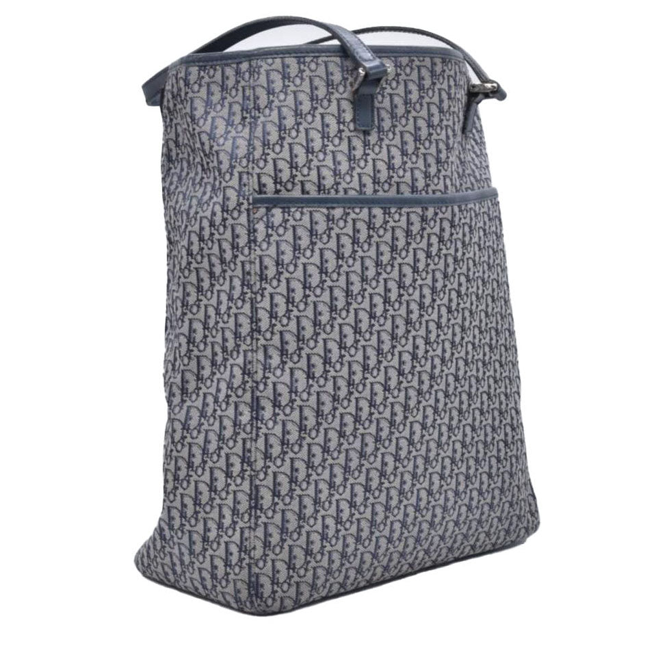 $1800 Dior oblique Jacquard Tote Bag Blue CONSIGNMENT