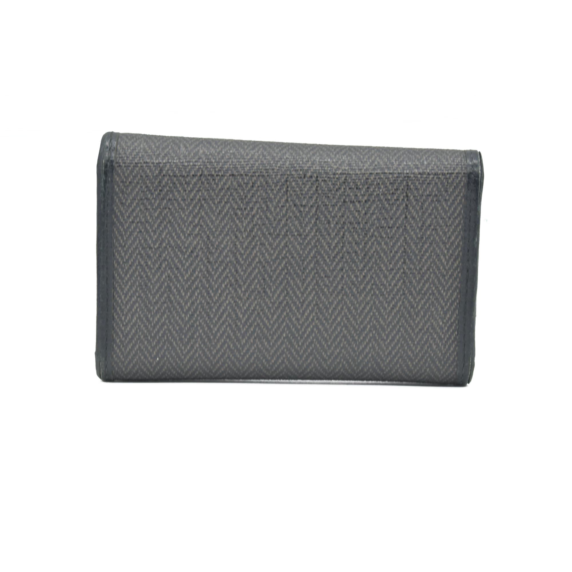 BVLGARI Weekend Gray PVC Black Leather 6 Pics Key Cases CONSIGNMENT