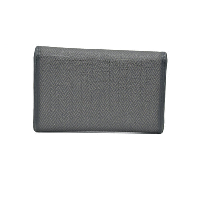 BVLGARI Weekend Gray PVC Black Leather 6 Pics Key Cases CONSIGNMENT